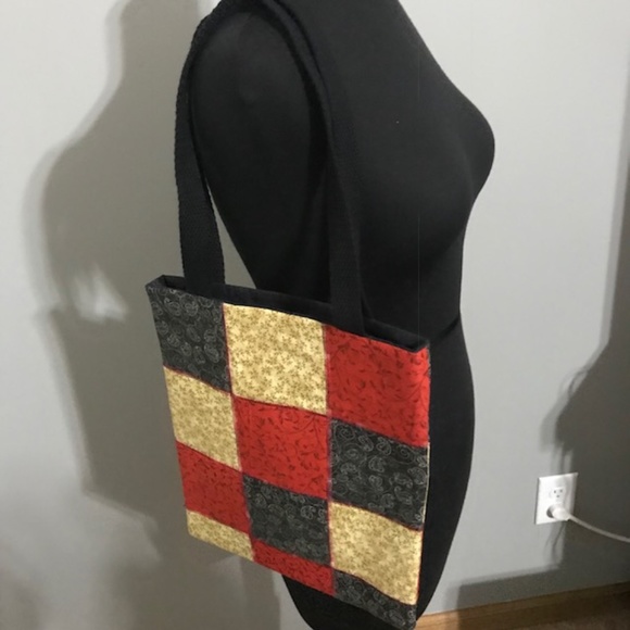 Handmade Large Girls Quilted Tote Bag W/ Pocket - Picture 2 of 4